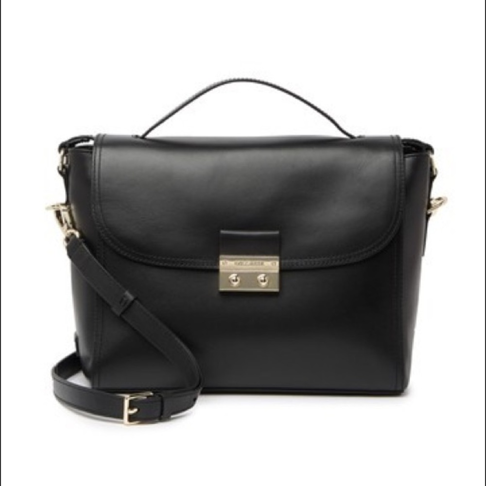 Cole Haan Lock Group Black Leather Satchel